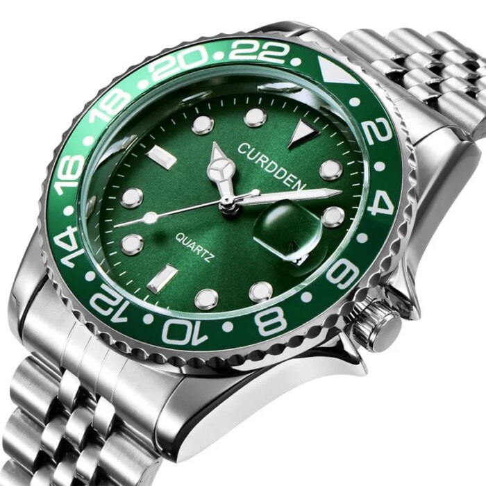 Men CURDDEN Brand Watches Students Fashion Casual Full Steel Band Date Simple Quartz Vintage Watch Golden Relogio Masculino 2024 - Image 1