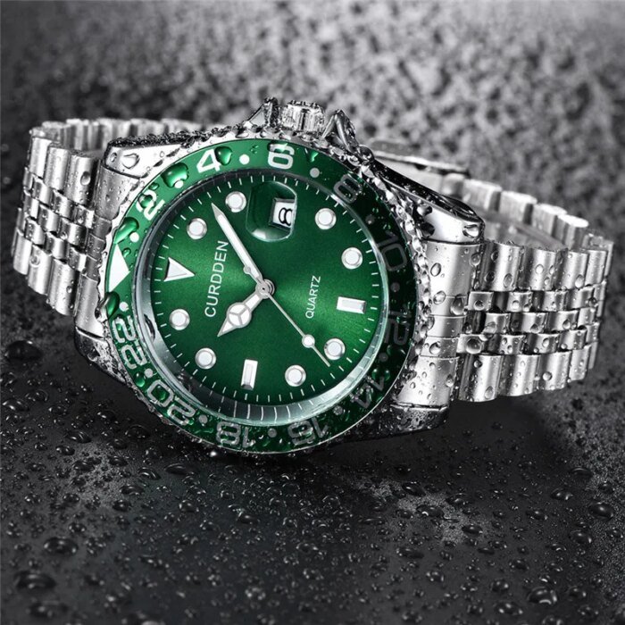 Men CURDDEN Brand Watches Students Fashion Casual Full Steel Band Date Simple Quartz Vintage Watch Golden Relogio Masculino 2024 - Image 5