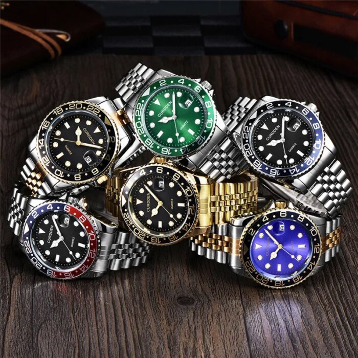 Men CURDDEN Brand Watches Students Fashion Casual Full Steel Band Date Simple Quartz Vintage Watch Golden Relogio Masculino 2024 - Image 6
