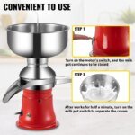 Electric Fresh Milk Cream Centrifugal Separator Milk Cream Fat Separator for Farm and Home Use Stainless Steel Milk Separator - Image 5