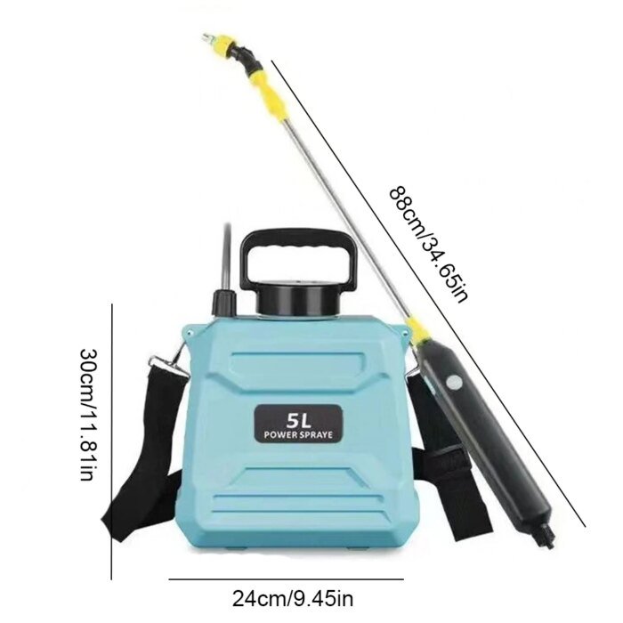 New 5L agricultural spray, backpack type high-pressure spray, electric irrigation disinfection pesticide spray, green/blue/white - Image 3