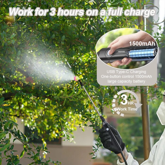 New 5L agricultural spray, backpack type high-pressure spray, electric irrigation disinfection pesticide spray, green/blue/white - Image 4