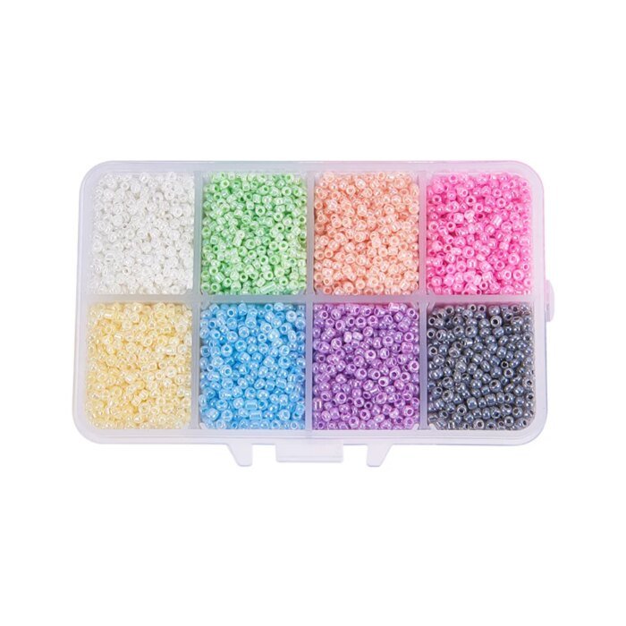 Mixed 12/0 Round Glass Seed Beads Mixed Color 2mm Hole: 1mm 12500pcs/box - Image 1