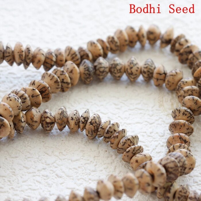 One Strand Natural Bamboo and Bodhi Seed Beads - Varies Shapes (G486) - Image 1