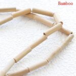 One Strand Natural Bamboo and Bodhi Seed Beads - Varies Shapes (G486) - Image 3