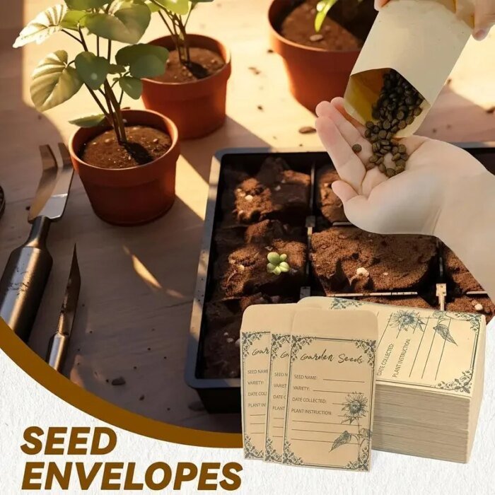 50/100pcs Seed Envelopes 4.72 * 3.15 inch Small Envelope Collection Vegetable Plant Garden Seeds - Image 5