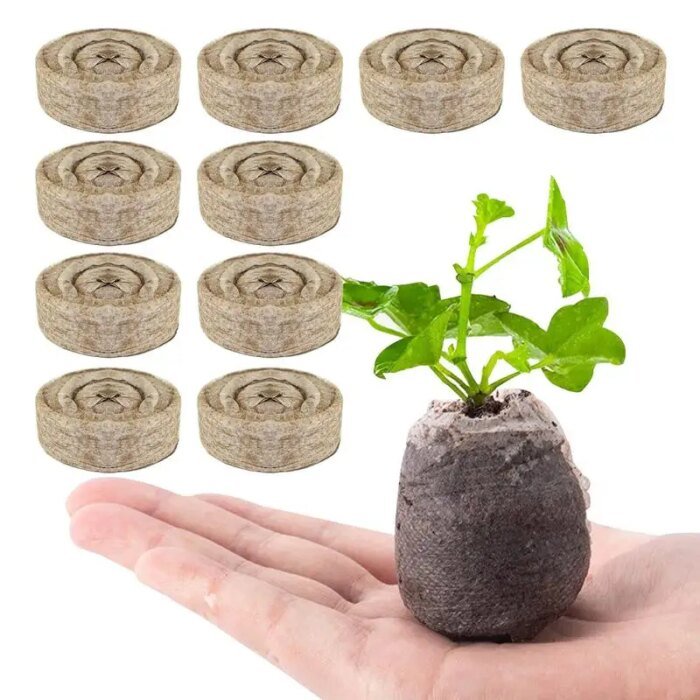 10 Peat Pellets 30mm Soil Seeds Starting Soil Pellet Fiber Soil Indoor Seed Starter Kit For Garden Or Planter Pot Grow Herb - Image 1