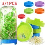 Safe Seeds Planting Sprouting Lid Bottles Mesh Cover for Wide-mouthed Mason Jar Food Grade Mesh Sprout Cover Kit