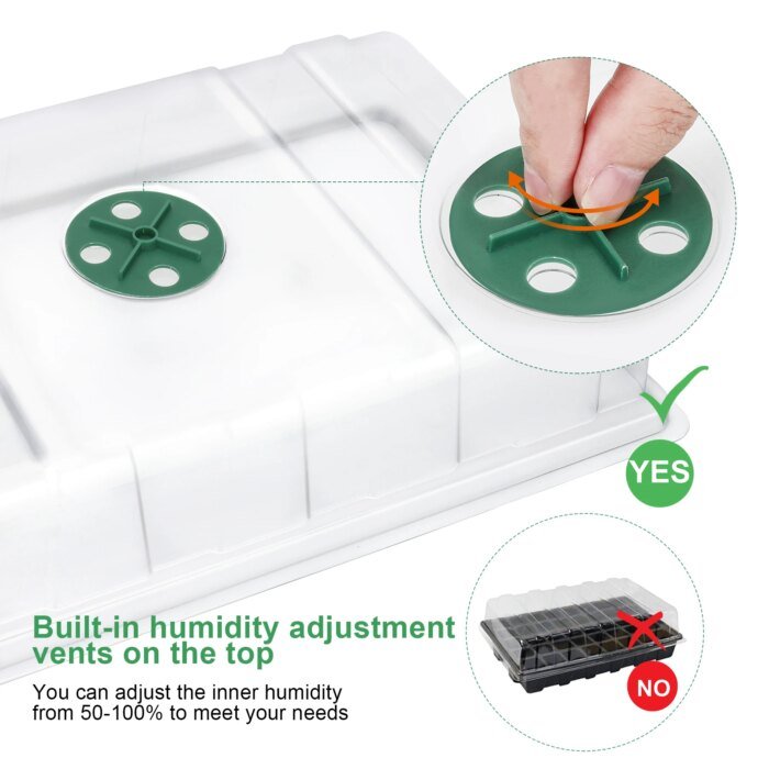 3 pcs Seed Tray, 40 Holes Cell Propagator Growth Thickening Seedling Start Growth Tray With Transparent Cover Greenhouse And Gar - Image 5