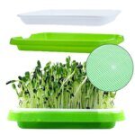 1PC Seed Sprouter Tray Wheatgrass Sprouting Pot Planter Soilless Bean Culture Hydroponic Nursery Plate Cat Grass Bonsai Seeds