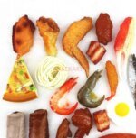 1pcs Simulated food model, fake roasted chicken legs, pork ribs, cooked shrimp model, decoration model, prop decoration